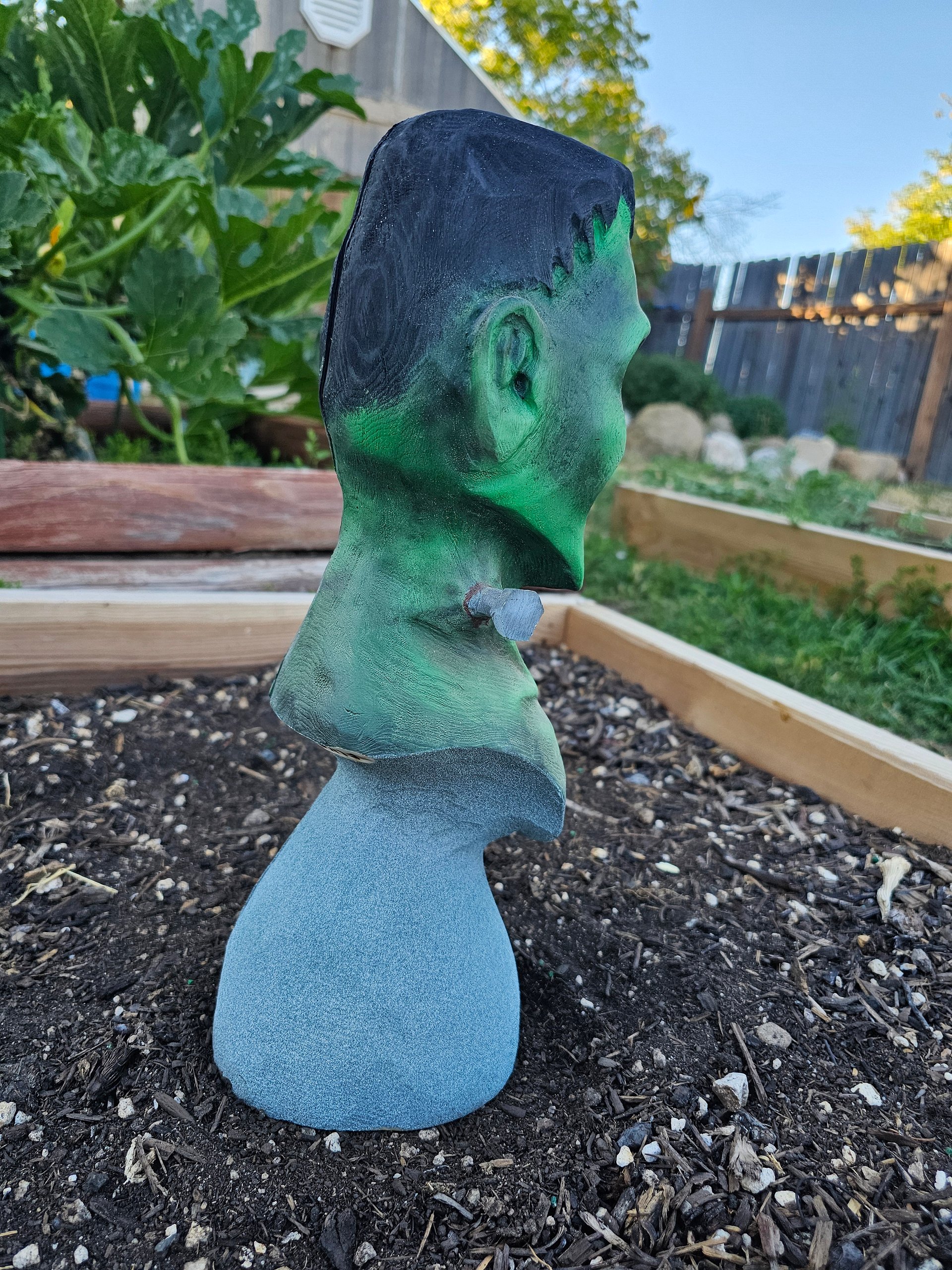 Frankenstein Bust Wood Carving product image (4)