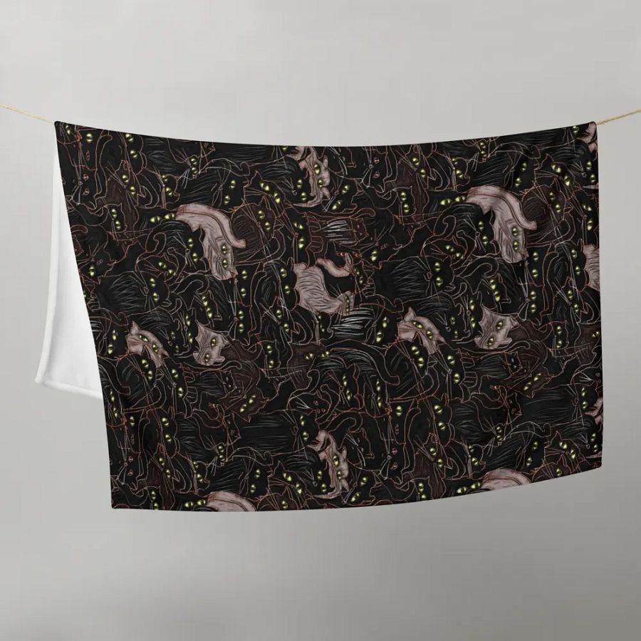 Black Cats Throw Blanket product image (21)
