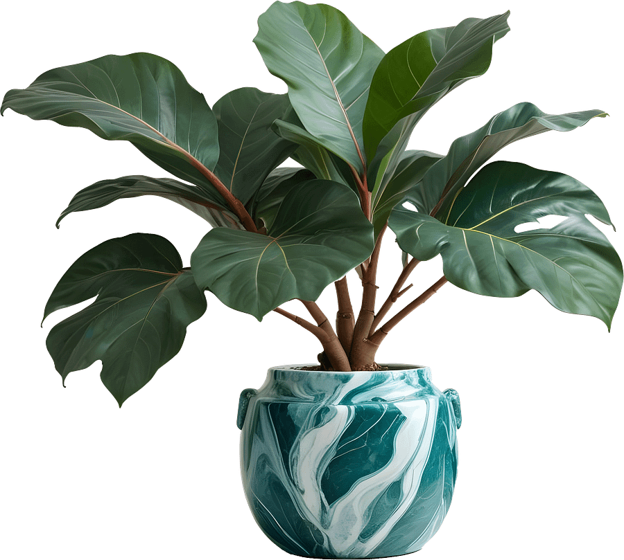 Marble Eternal – Tropical Green Marble Pot PNG product image (1)