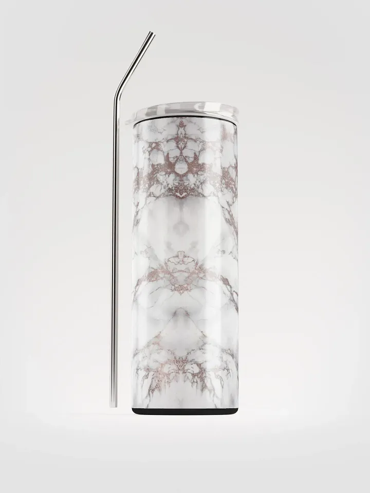 Elegance Defined: Marble Rose Gold Print Stainless Steel Tumbler | Eco-Friendly 20 oz Tumbler with Reusable Straw! product image (1)