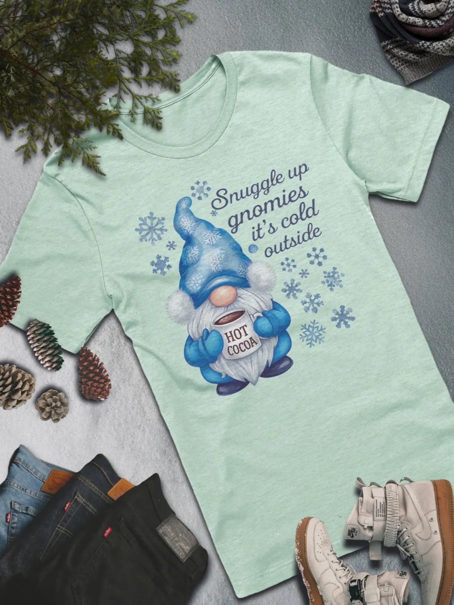 Snuggle Up Gnomies T-Shirt – Cozy Winter Fun product image (4)