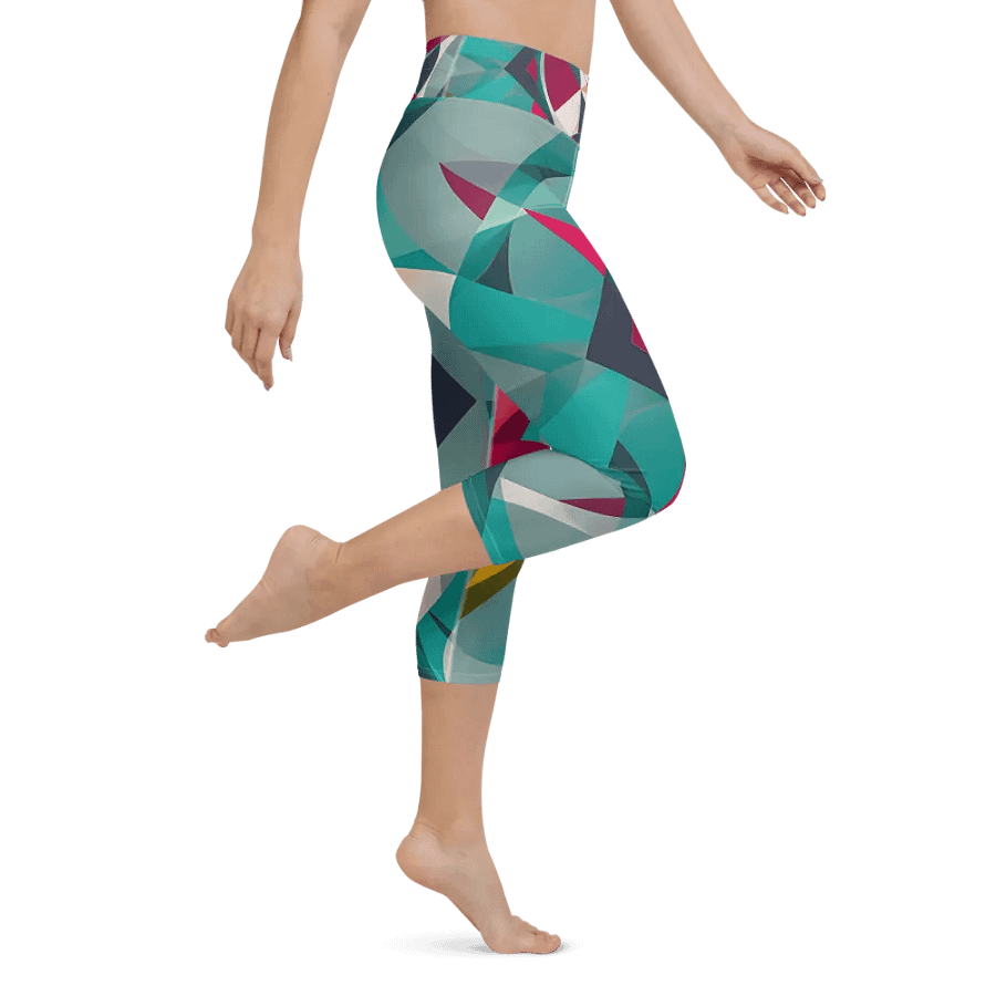 Abstract Lithographic Pattern Design Yoga Capri Legging - V9 product image (2)