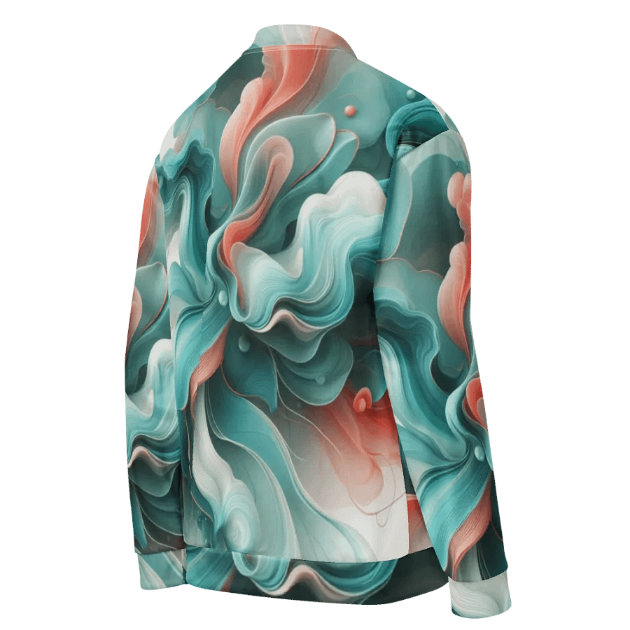 Ethereal Waves All-Over Print Bomber Jacket | AI Design product image (4)