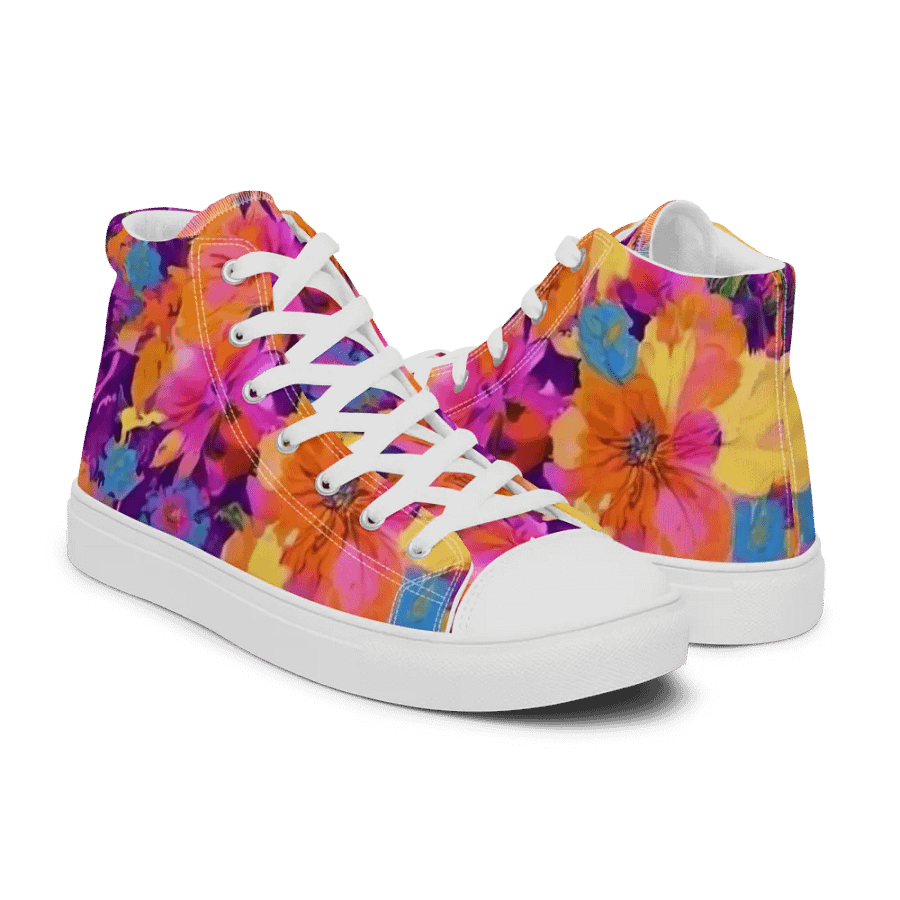 Abstract Floral Pastel _ Pink Purple _ Calceonova Streetwear _ Custom Woman high-Top Sneakers product image (12)