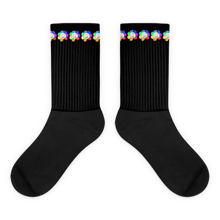 Black Flower Stripe Socks product image (6)