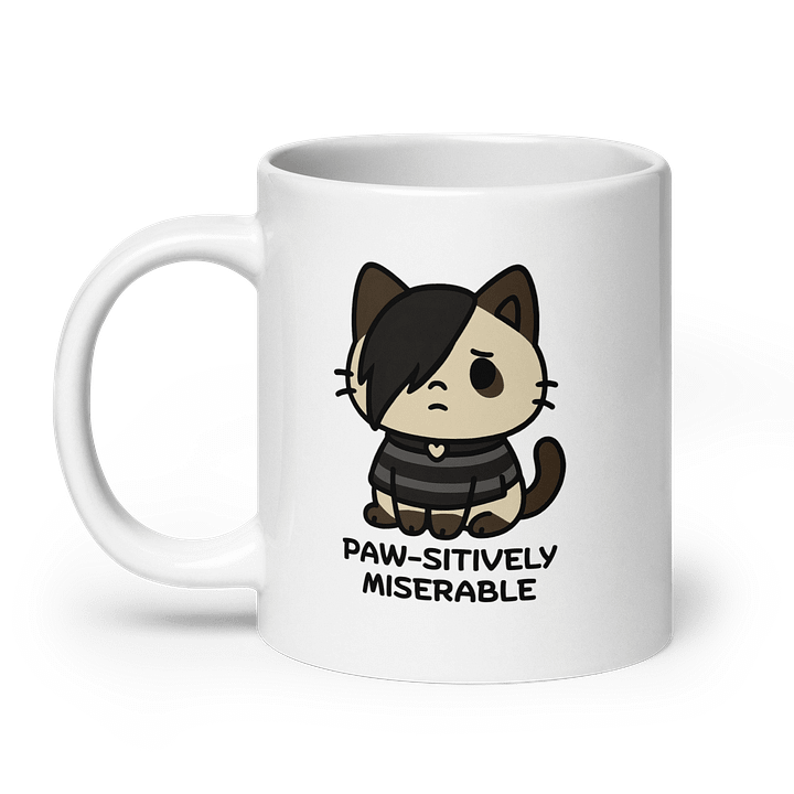Kawaii Emo Cat – Cute Sad Kitty with Funny Quote “Paw-sitively Miserable product image (8)