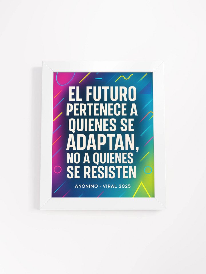 Póster ultra-premium viral con estética trending 2025 y cita sobre adaptación product image (1)