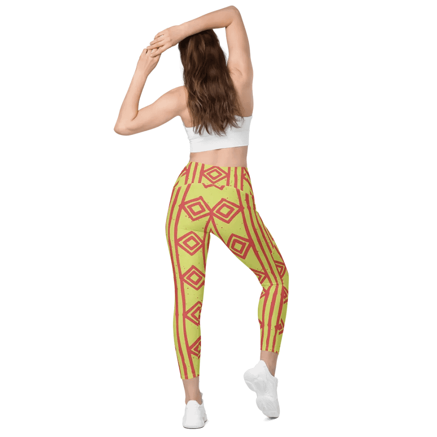 Leggings with Pockets – Hand-Drawn Style Ethnic Pattern for Unique Comfort product image (7)