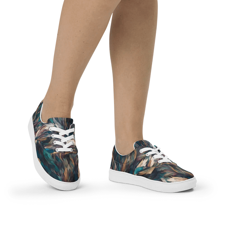 Iridescent Feather Dream Lace-Up Canvas Shoes product image (2)