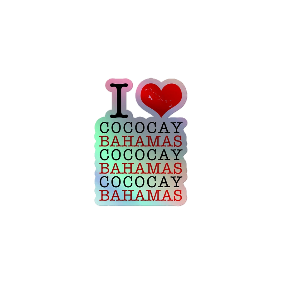 Bahamas Sticker Holographic : I Love CoCoCay Bahamas : Heart Bahamas Map product image (2)