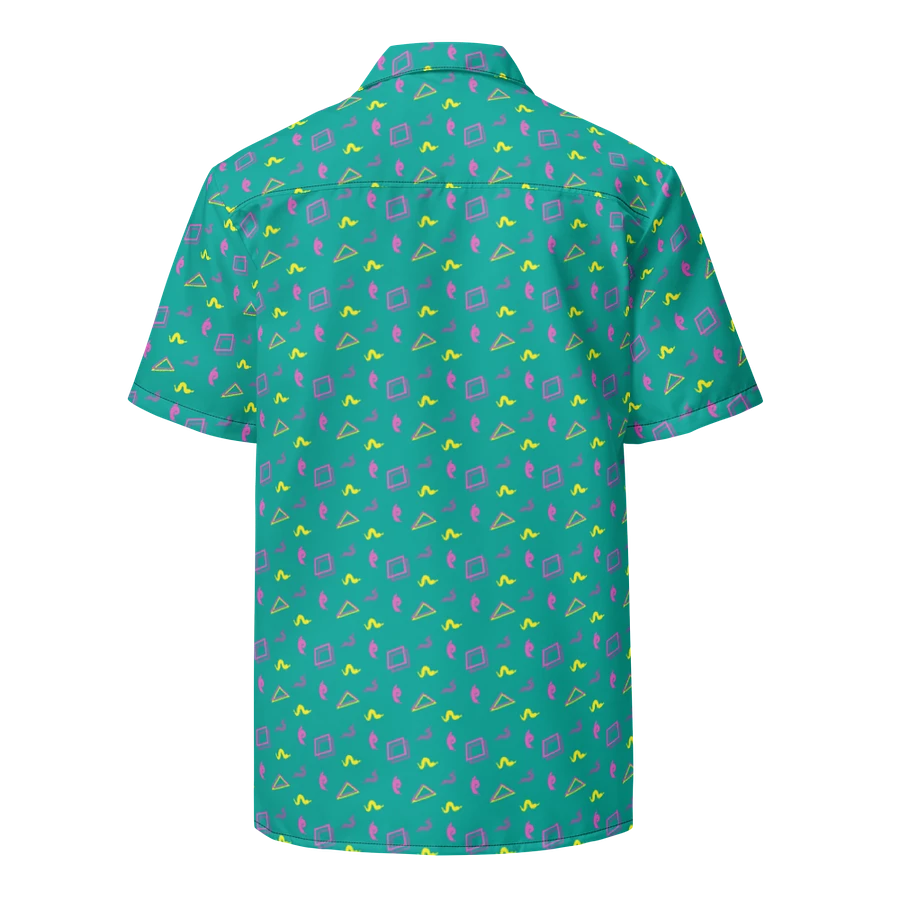 Oh Worm teal pattern button down shirt product image (3)