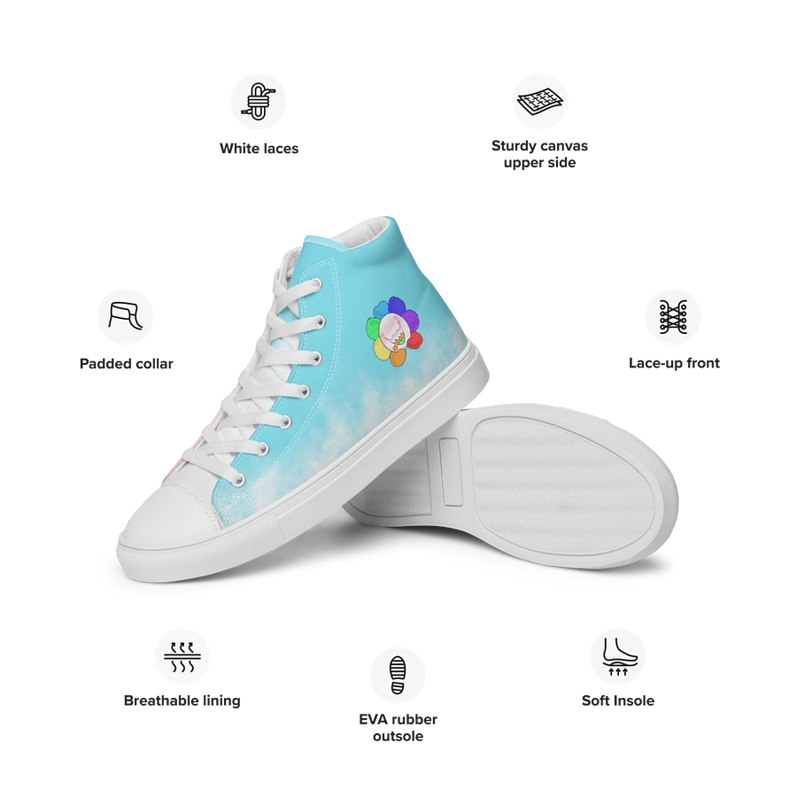 Pastel Blue, Pink and White Flower Sneakers product image (42)