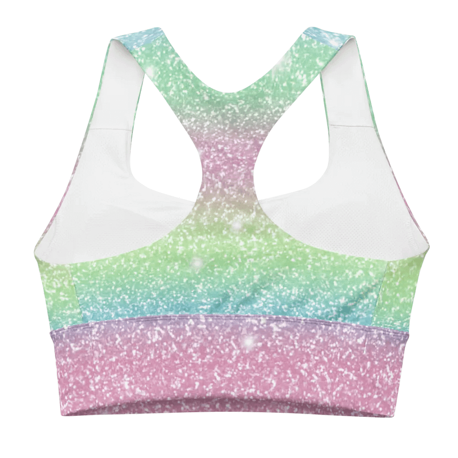 Glitter Unicorn Texture Design Longline Sports Bra - 8 product image (2)