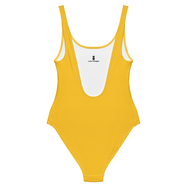 Mustard Yellow Solid Color Retro Inspired Women's One Piece Swimsuit product image (2)