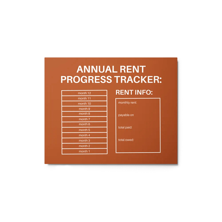 ANNUAL RENT TRACKER (white design 3) product image (1)