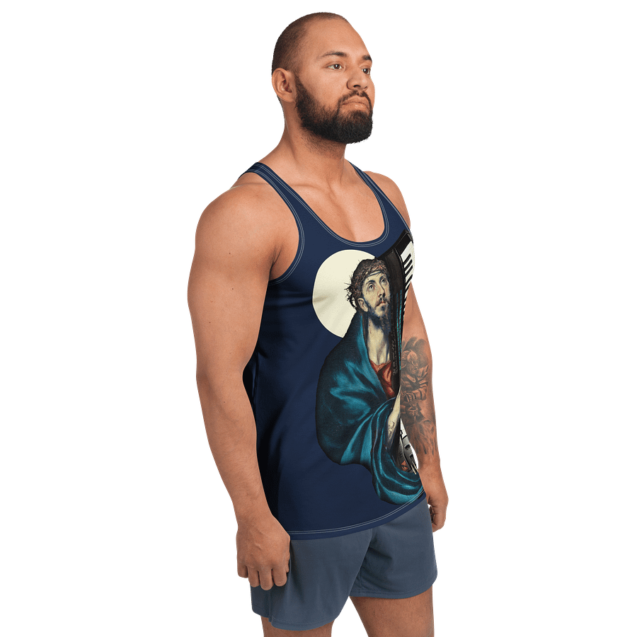 Christ Carrying the DX7 (Yamaha DX7) by Frank Fonik, classic synth Tribute, Regular fit Tank Top product image (3)