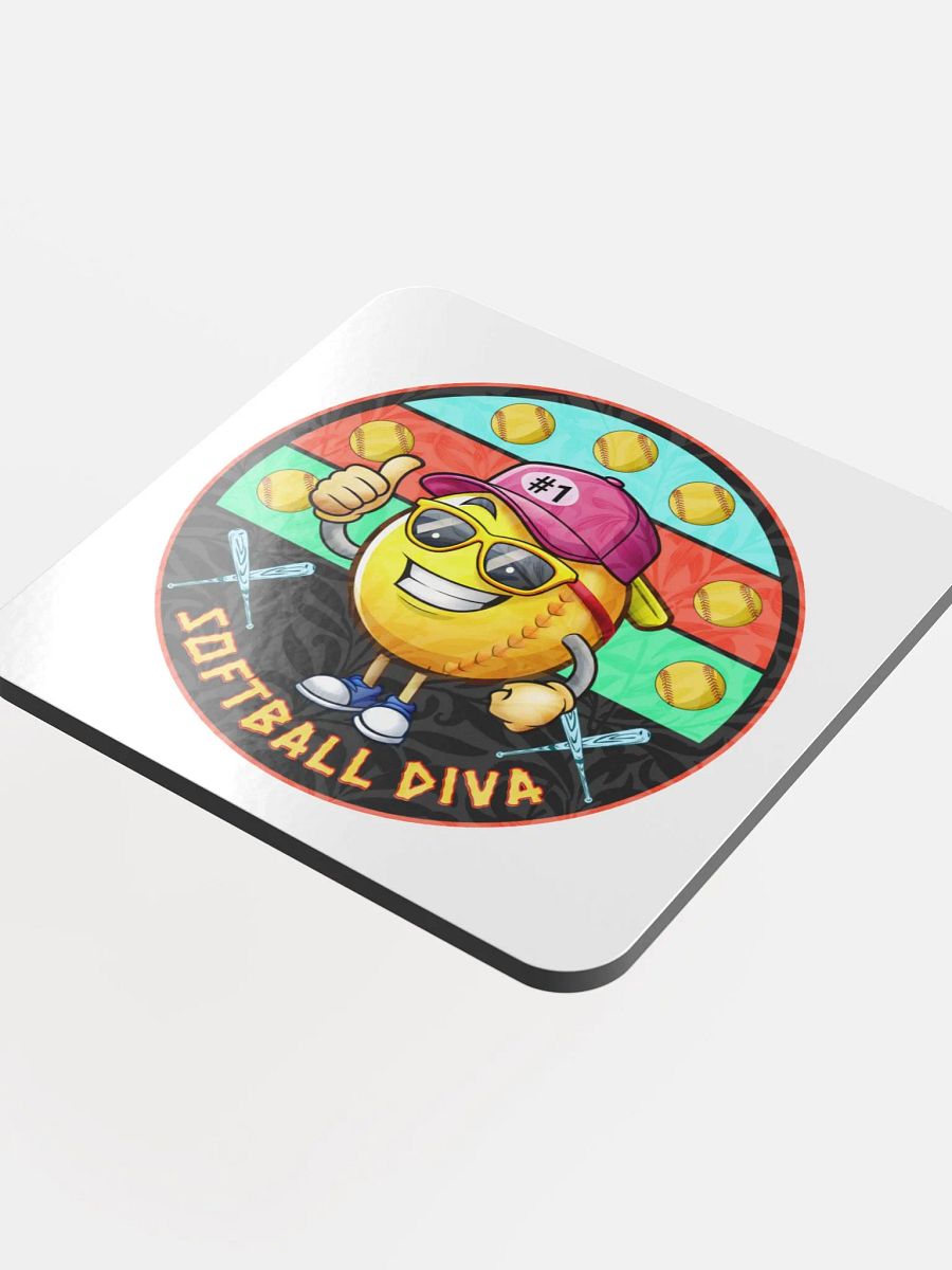 Softball Diva Thumbs Up Cork Coaster product image (4)