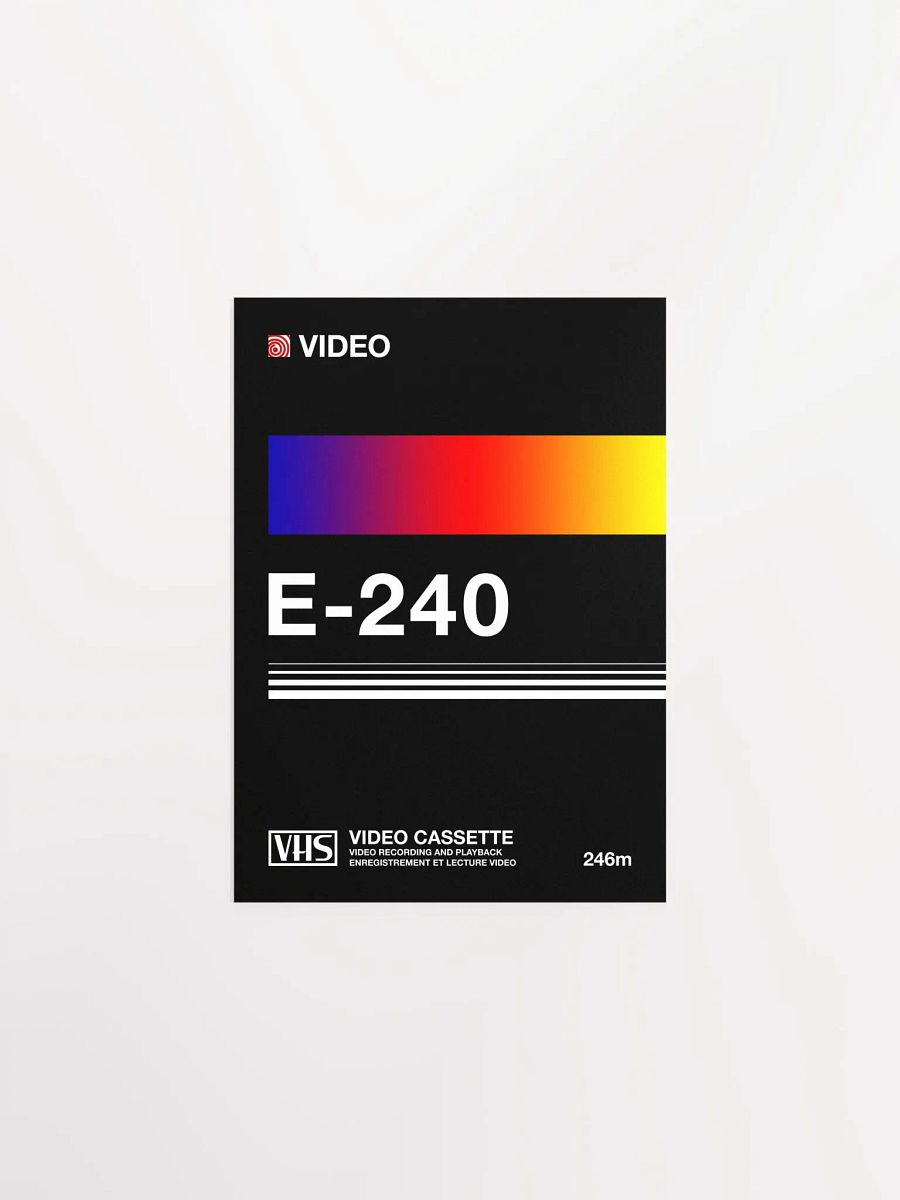 VHS cassette case E-240 [retrowave/vaporwave] — retrowave poster, aesthetic print, retrowave art, 80s wall decor product image (7)