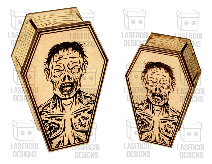 Halloween Coffin Box Set 3 (2 Sizes) - Laser Cut Files product image (6)