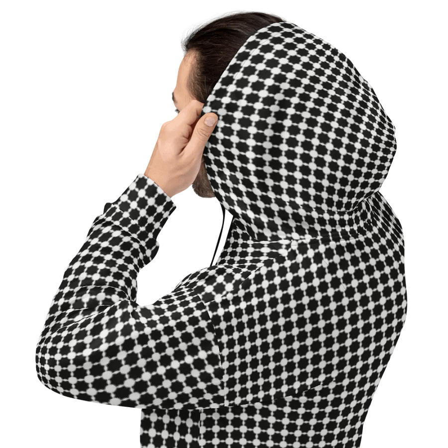 Abstract White and Black Chain Unisex All Over Print Hoodie product image (7)