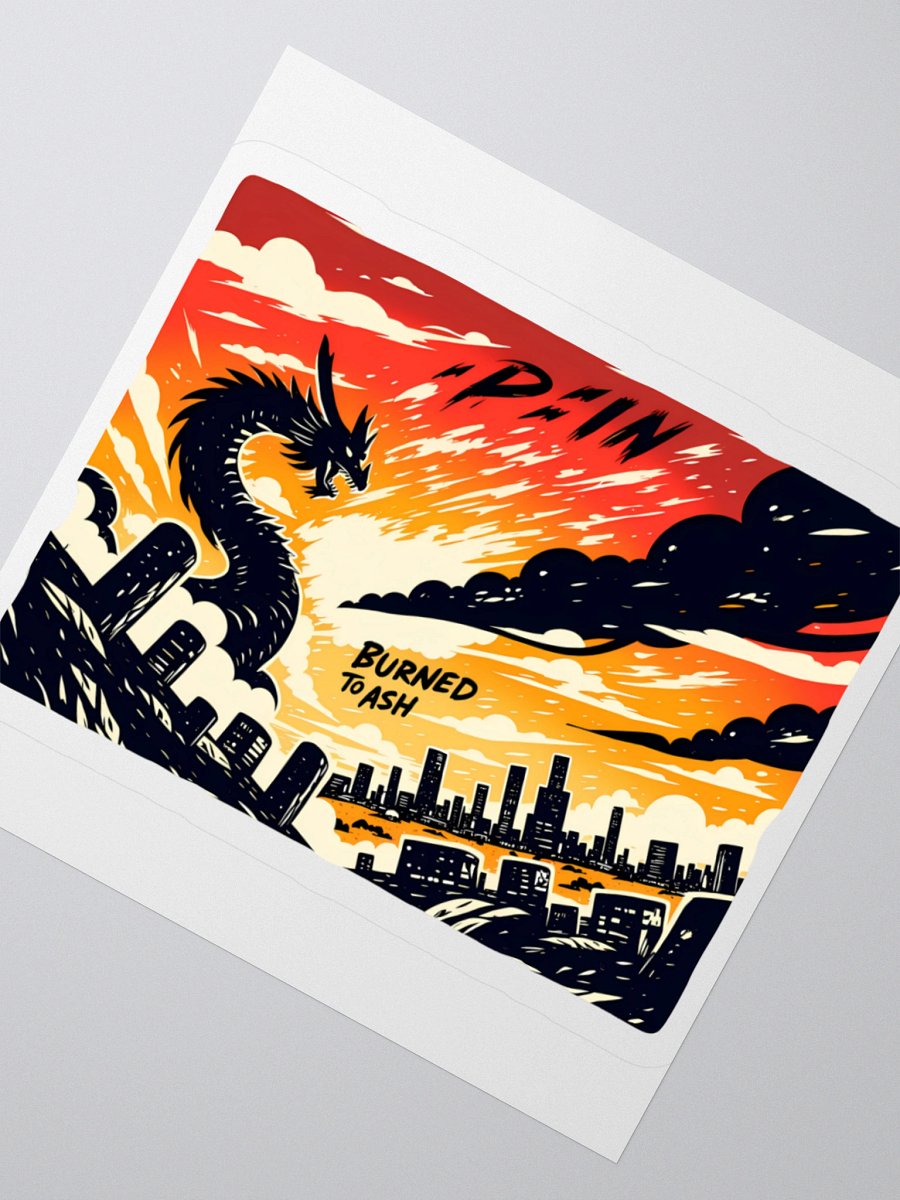Apocalyptic Dragon Art: Burned to Ash Sticker product image (4)