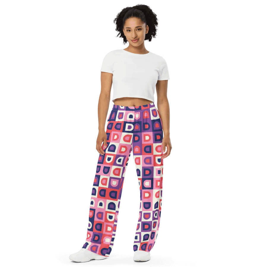 BUIII Retro Geometric: Amethyst Dawn Wide-Leg Pants product image (2)
