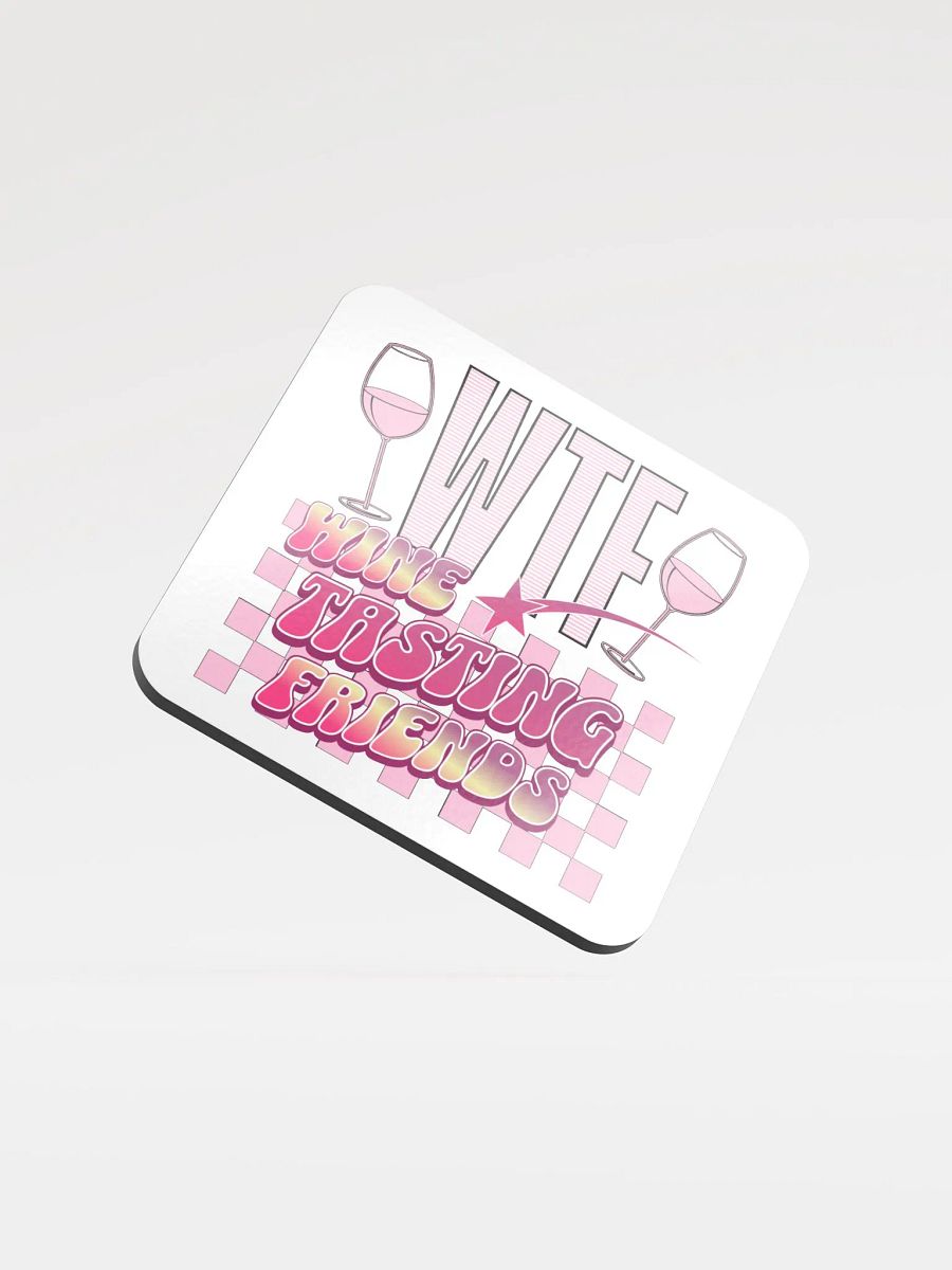 WTF Wine Tasting Friends Glossed Cork Coaster product image (1)
