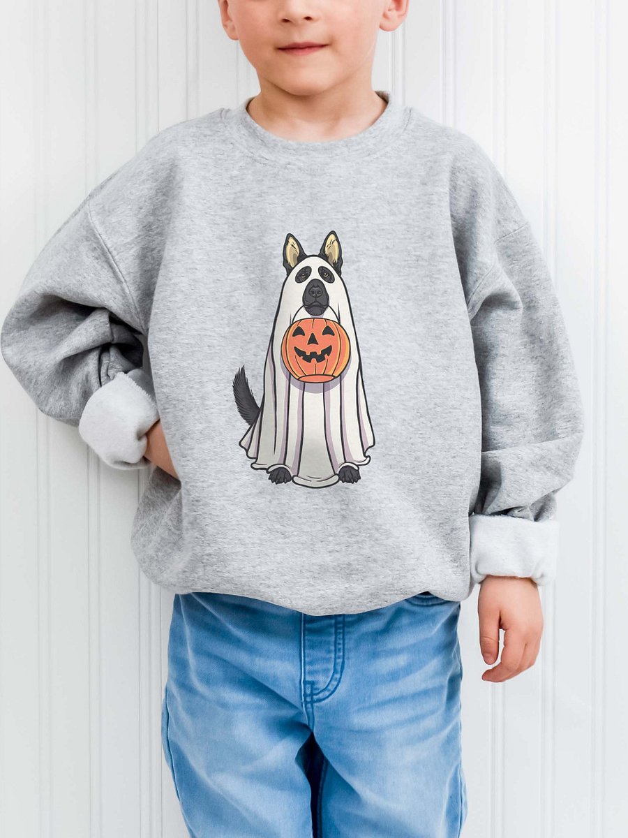 Halloween German Shepherd(Black) Youth Sweatshirt product image (1)