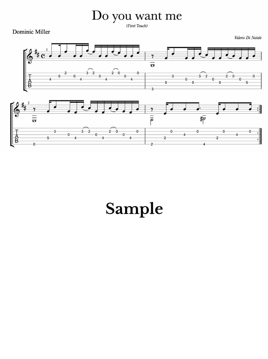 Do you want me by Dominic Miller FREE Score. product image (2)