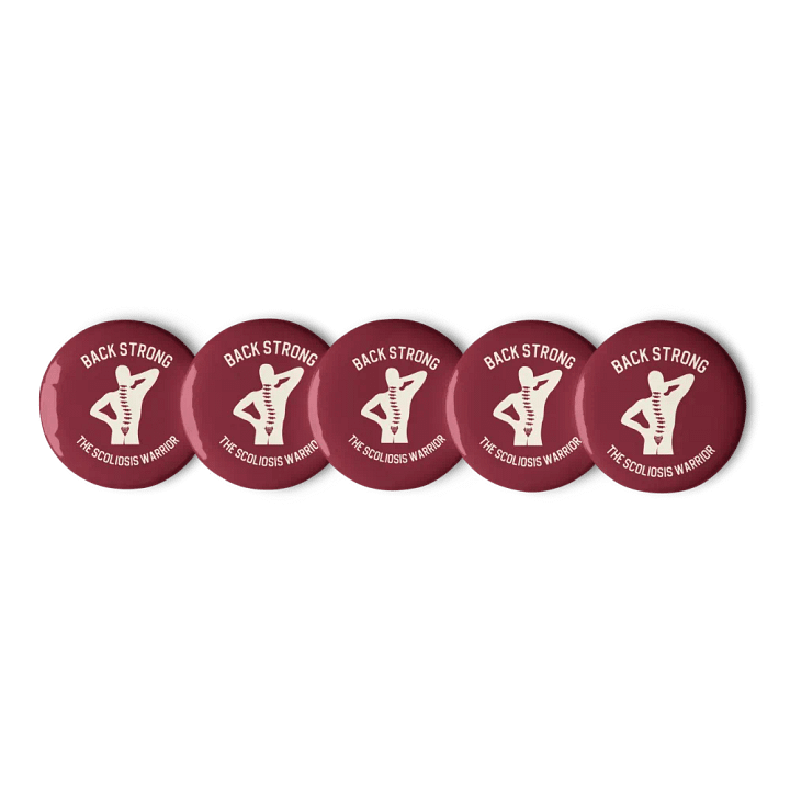 Scoliosis Warrior Button Set: Maroon product image (1)