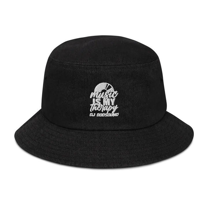 The Must Have DJ GodSOUND "Music Is My Therapy" Denim Bucket Hat in Black! product image (1)