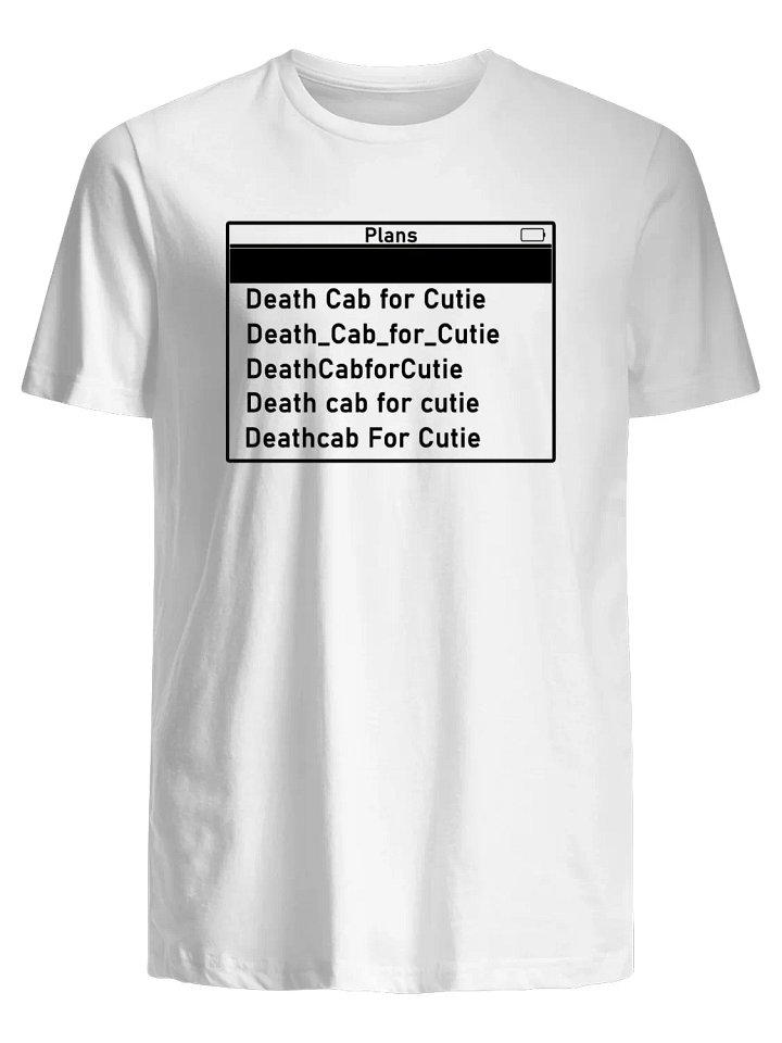 Death Cab For Cuite DCfC Screen 2025 White T-Shirt product image (1)