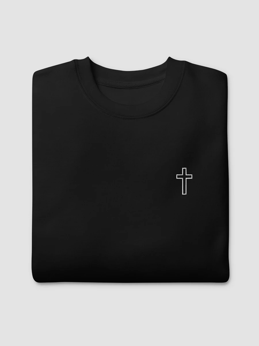 Simple Cross Embroidered Black Crewneck product image (2)