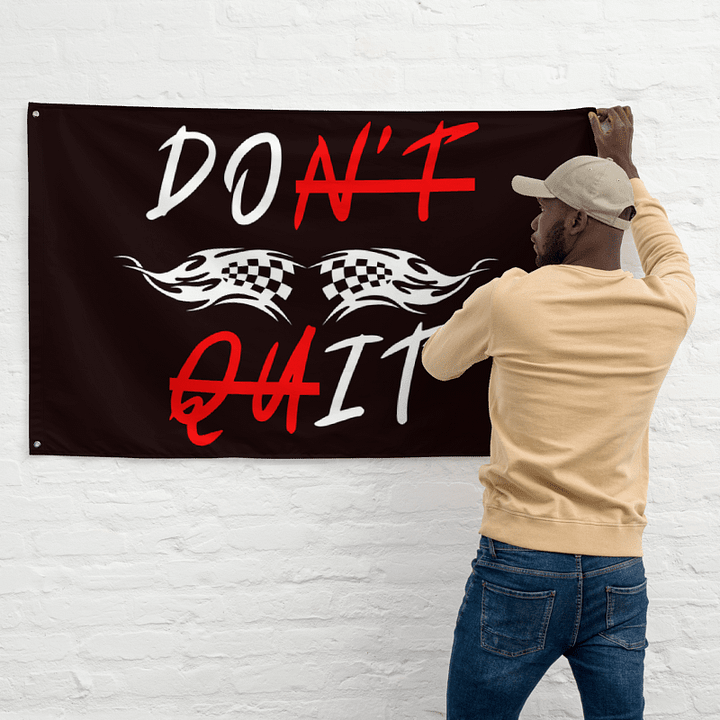DON'T QUIT Red All-Over Print Flag product image (1)