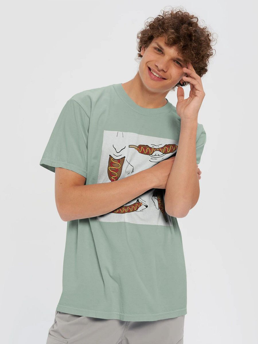 Eating Corn Dog Heavyweight T-Shirt product image (61)