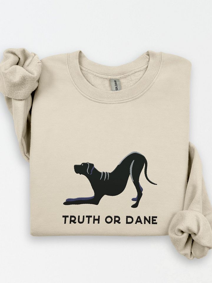 Truth or Dane Sweatshirt (Embroidered) of a Great Dane(Black) product image (1)