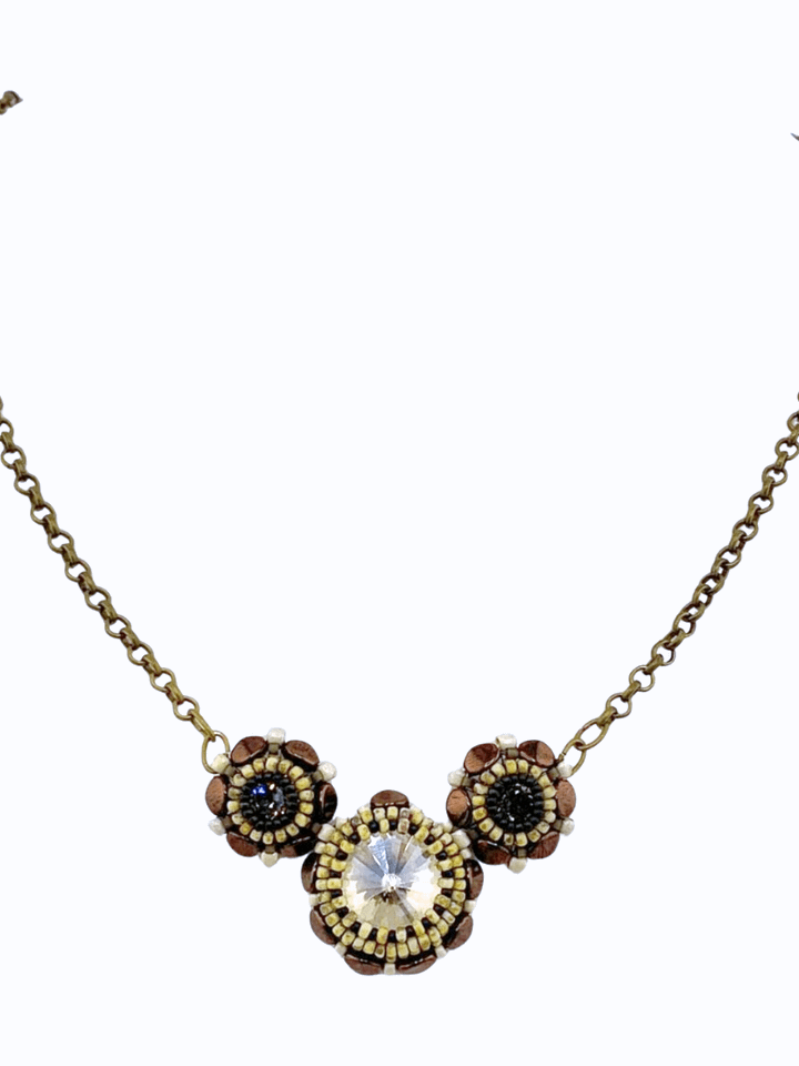 Spellbound Beaded Crystal Pendant Necklace - Bronze product image (2)
