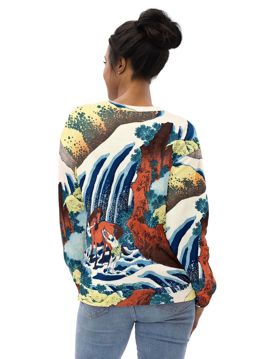 Yoshitsune Horse-Washing Falls All-Over Print Recycled Unisex Sweatshirt product image (5)
