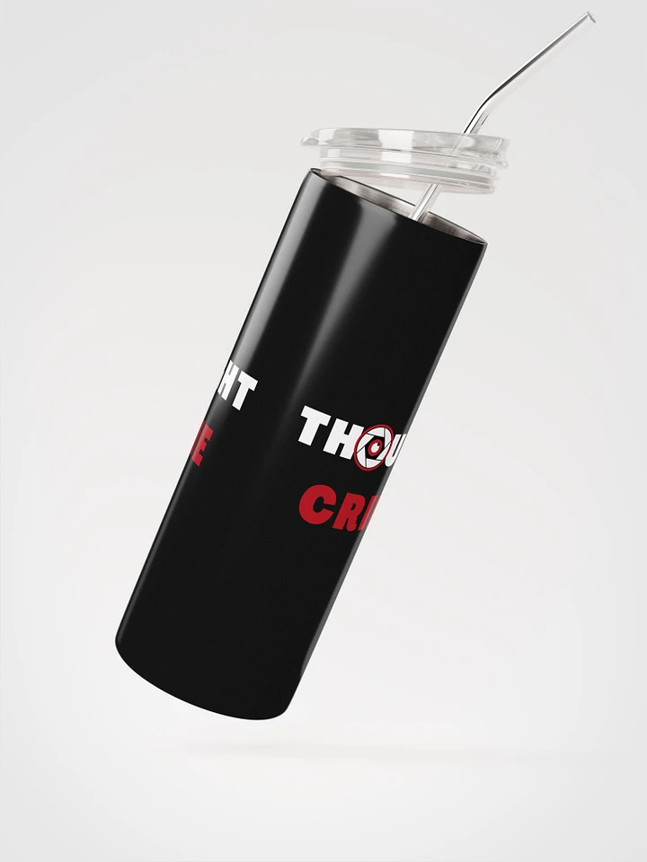 Black stainless steel tumbler thought crime product image (1)