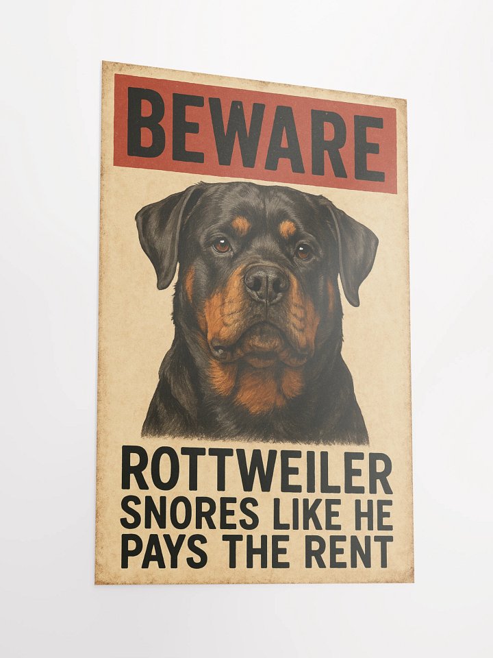 Beware: Rottweiler Snore Humor Poster product image (5)