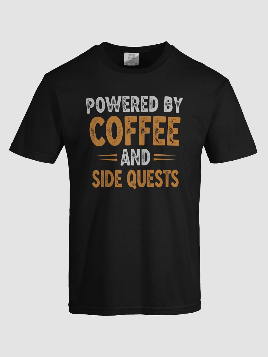 Powered by Coffee & Side Quests Graphic Tee product image (5)