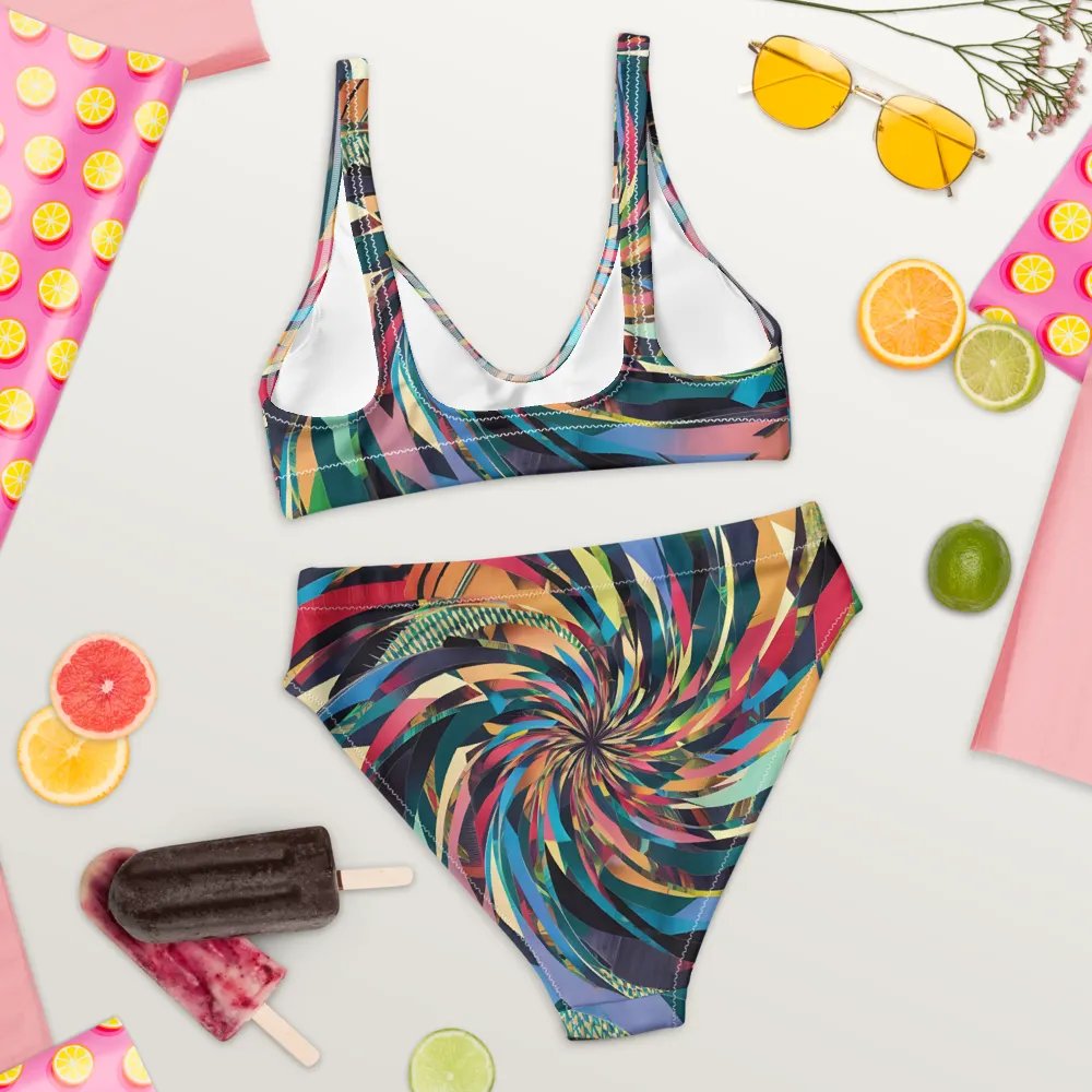 Abstract Lithographic Pattern Design High Waisted Bikini - V11 product image (7)