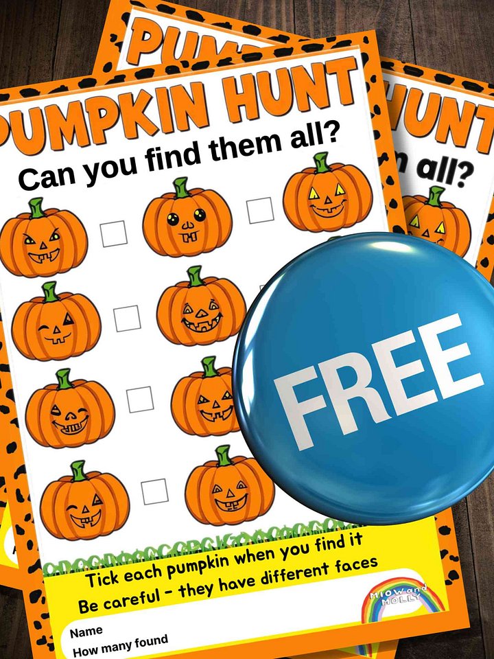 Printable Halloween Pumpkin Hunt Game for Kids – Fun Party Activity product image (1)