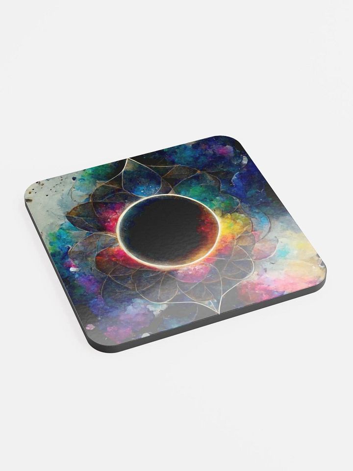 Cosmic Eclipse Glossed Cork Coaster product image (2)