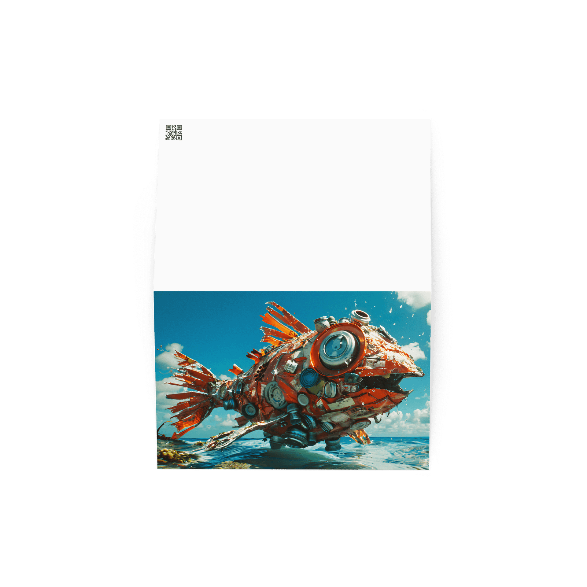 Surreal Marine Debris Ocean Pollution Fish Greeting Card product image (2)