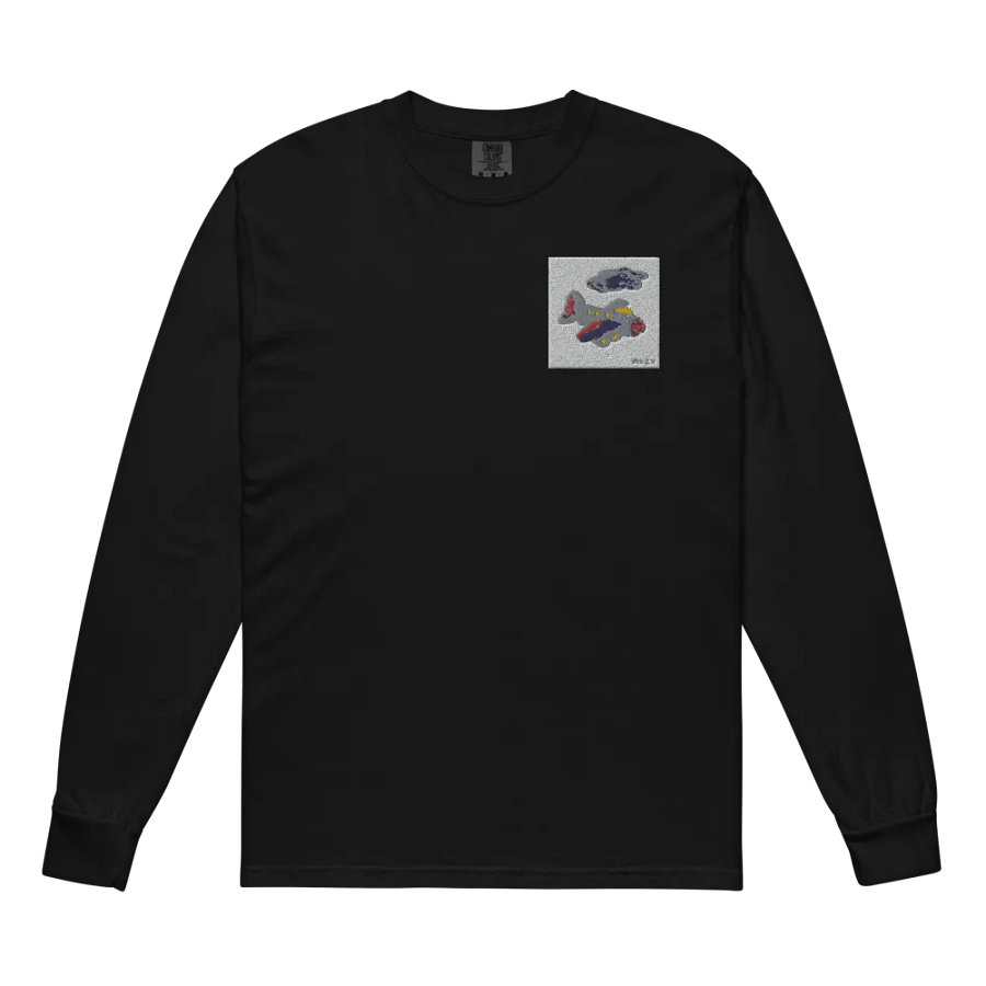 Kid Airplane (Comfort Colors Unisex Garment-Dyed Heavyweight Long Sleeve Shirt) product image (4)