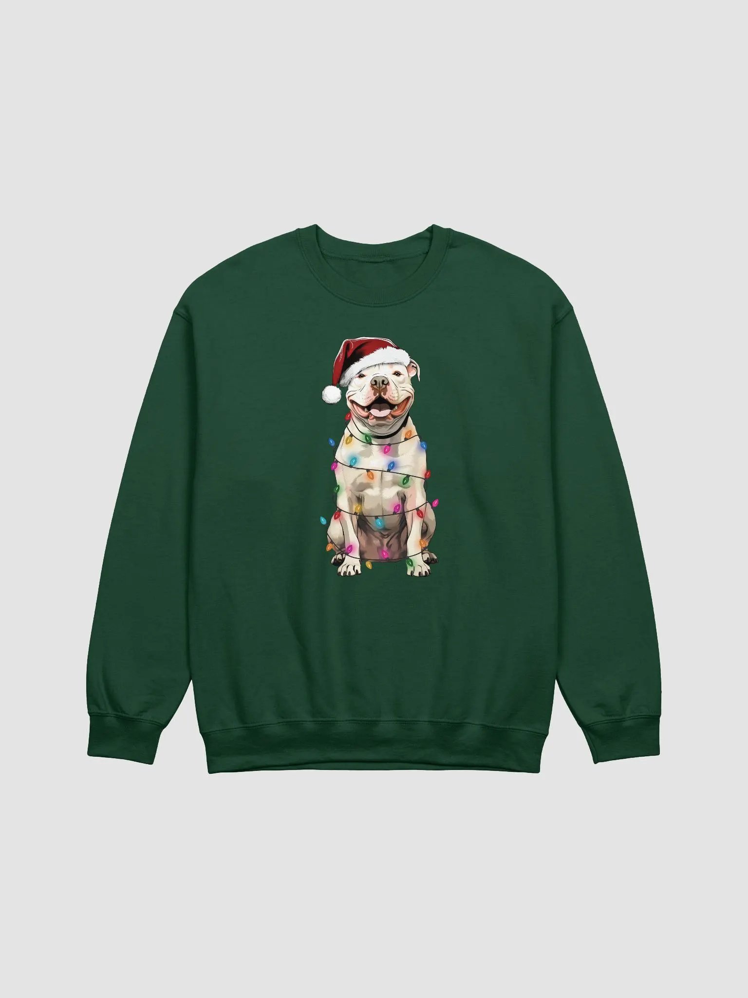 Funny Pitbull Terrier(White) Christmas Sweatshirt for Pittie Paw-rents product image (8)