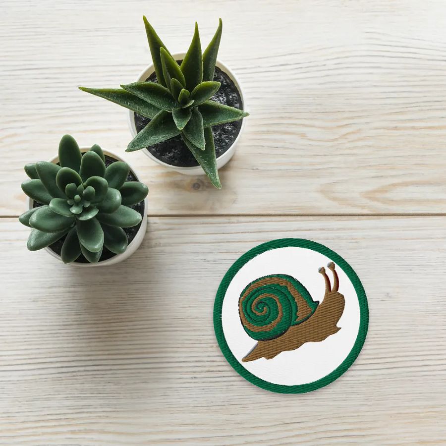 Slow and Stylish Snail Embroidered Patch product image (13)
