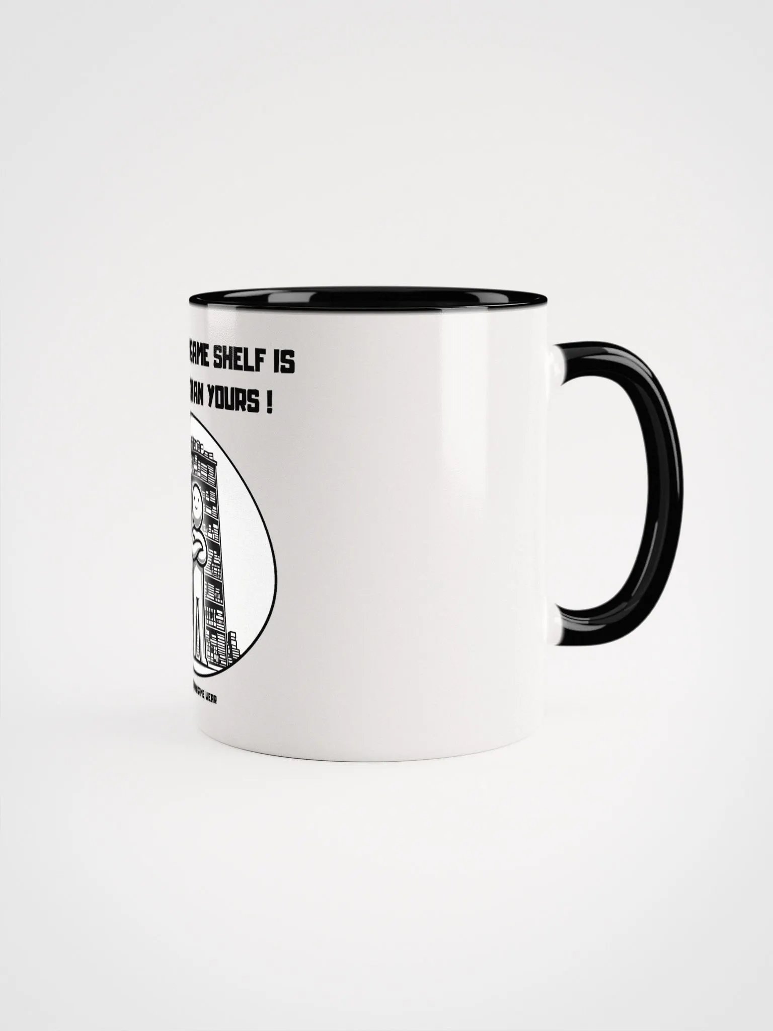My Board Game Shelf is bigger than yours! | White Ceramic Mug with color on the inside product image (2)