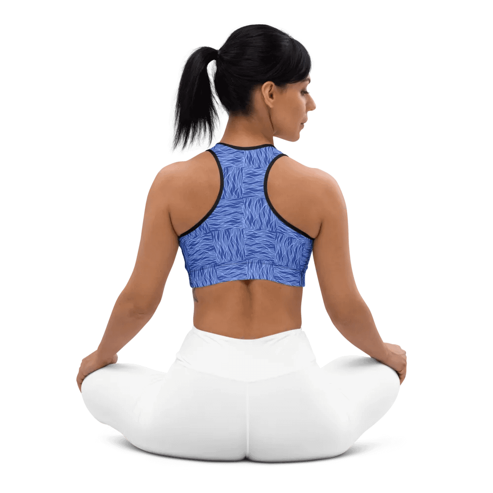 Powder Blue All-Over Print Sports Bra product image (9)